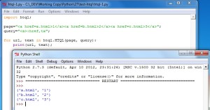 Output of Python HTQL program